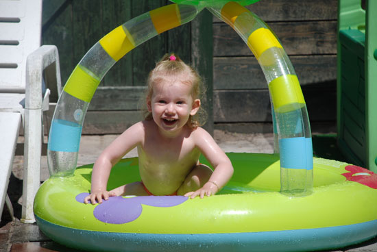 Sara in het 'zwemmebad'